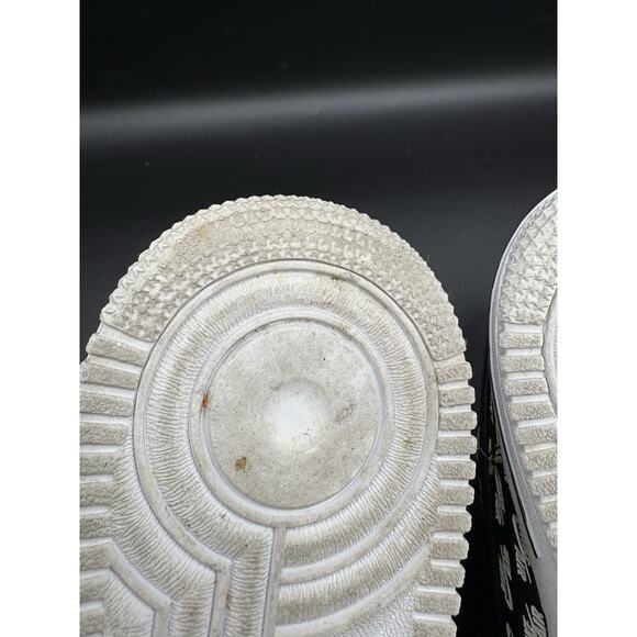 Size 9.5- Nike Air Force 1 \'07 QS Low All Over Logo Black main image 10